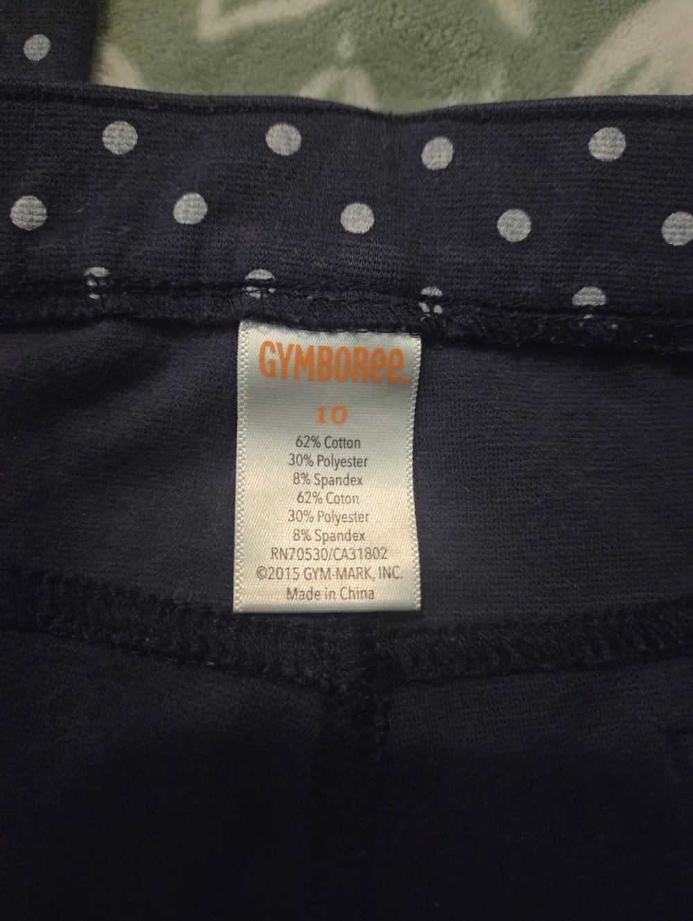 Gymboree Girls Size 10 Navy Blue White Polka Dot Slim Fit Jeggings Stretch Pants - Picture 3 of 6